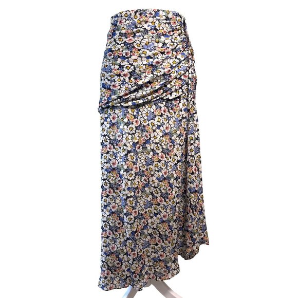 Veronica Beard Size 6 100% Silk Lucian Floral Midi Skirt Black Multi - Picture 1 of 10